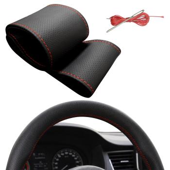 Xkeribom Original AUTO PU Leder Lenkradbezug zum Schnüren 37-38cm ECHT PERFORIERT 100% HANDARBEIT mit Farbauswahl